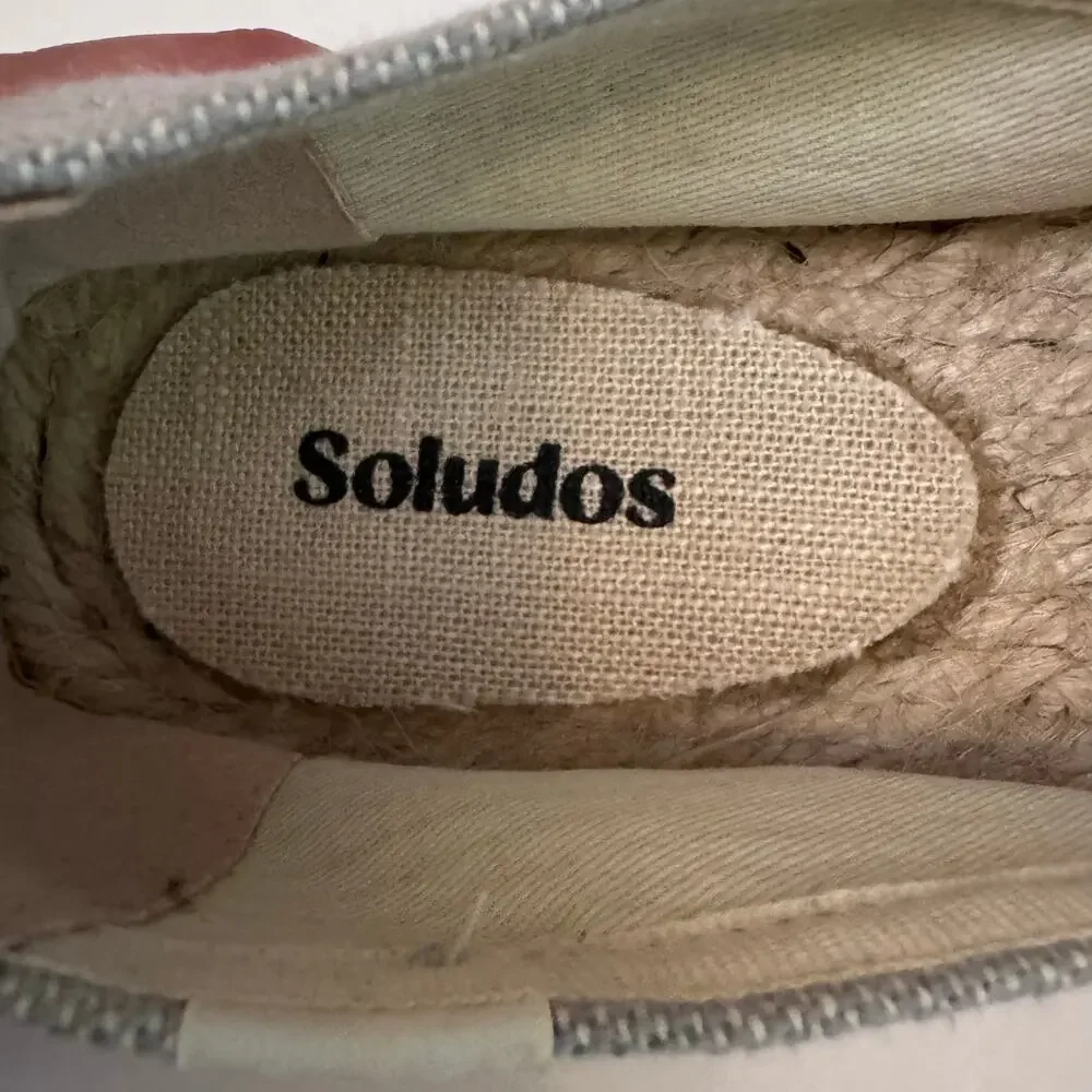 Soludos Shoes Womens US7 Blue Lemons Smocking Slipper Espadrille Loafer Beach
